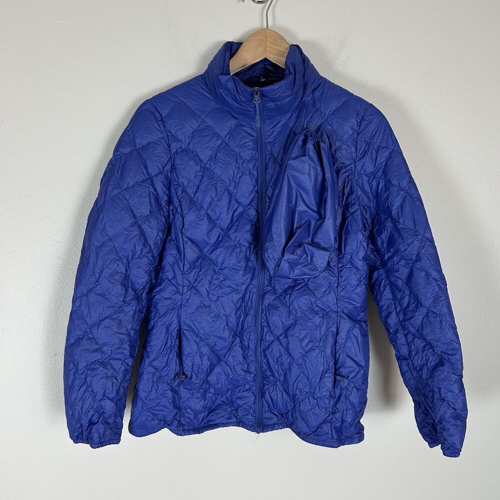 Dark Cobalt Blue Diamond Quilted 32 DEGREES HEAT Down Fill Packable Jacket Small
